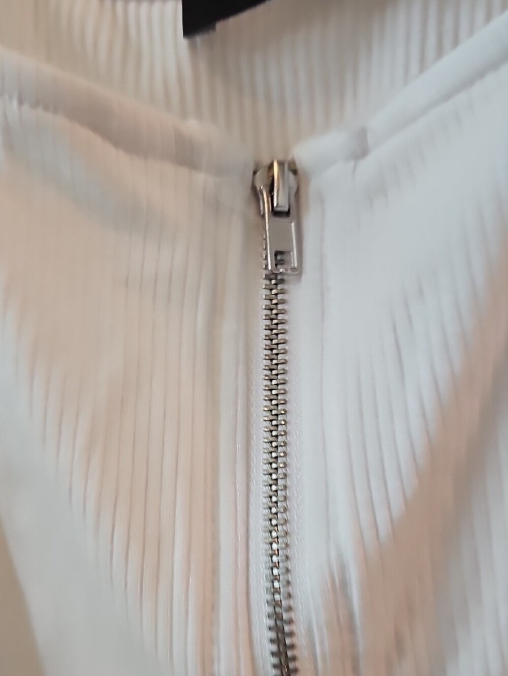 Express White Ribbed Zip-Front Bodysuit - Picture 4 of 4